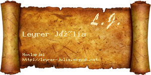 Leyrer Júlia névjegykártya